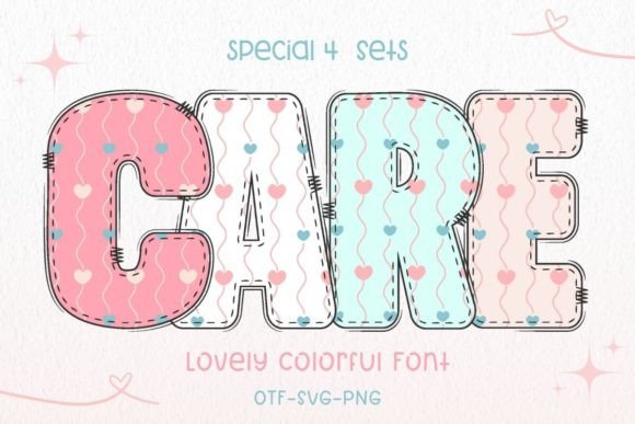 Care: A Colorful Font for Heartfelt Valentine's Designs