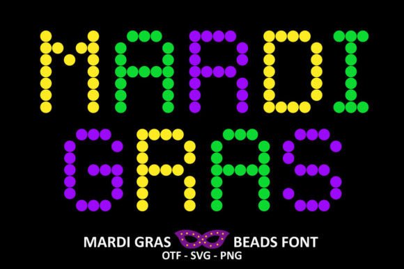Mardi Gras Beads: A Festive Display Font for Creative Projects