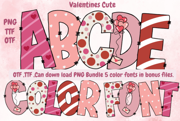 Valentines Cute: A Whimsical Color Font for Modern Design